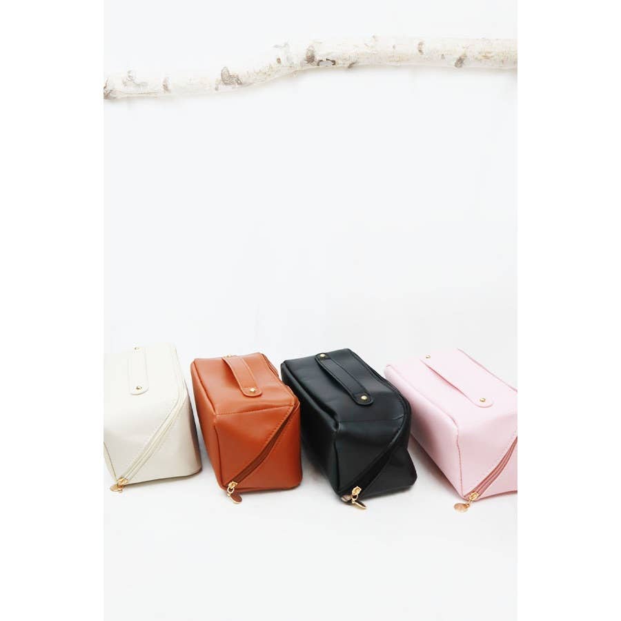 Faux Leather Cosmetic Travel Bag