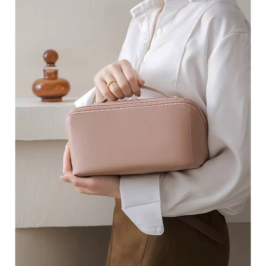 Faux Leather Cosmetic Travel Bag