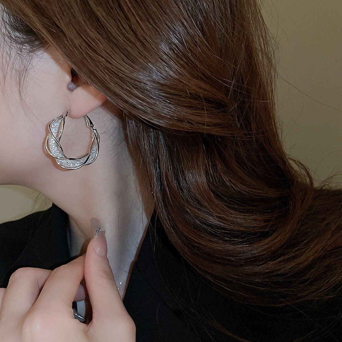 ROUND SMALL LUXURY FRENCH HOOP EARRINGS