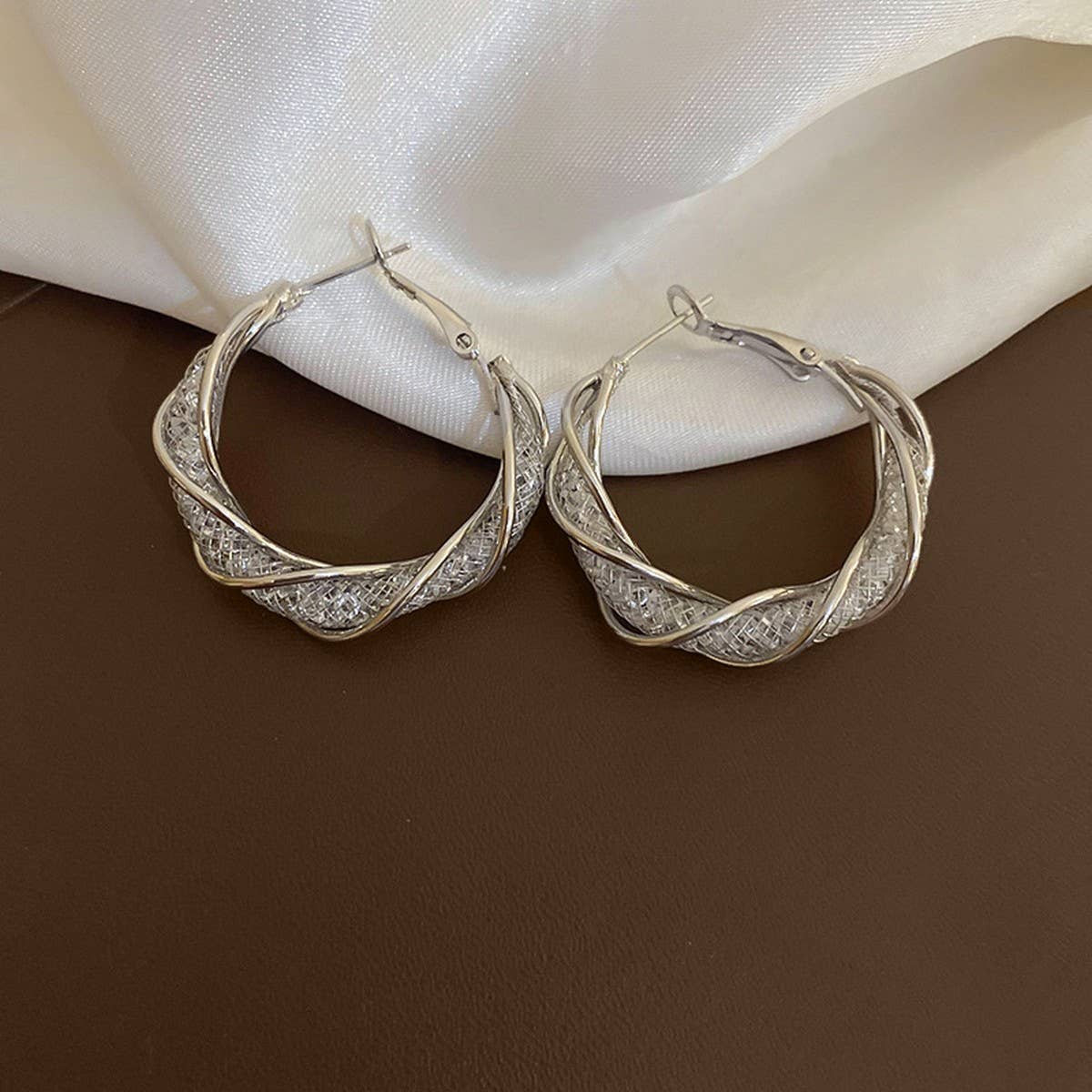 ROUND SMALL LUXURY FRENCH HOOP EARRINGS