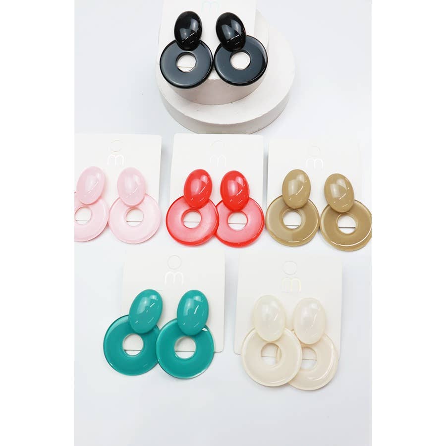 Jelly Oval Ring Earrings