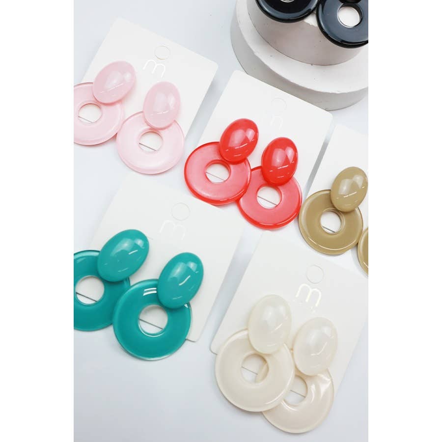 Jelly Oval Ring Earrings