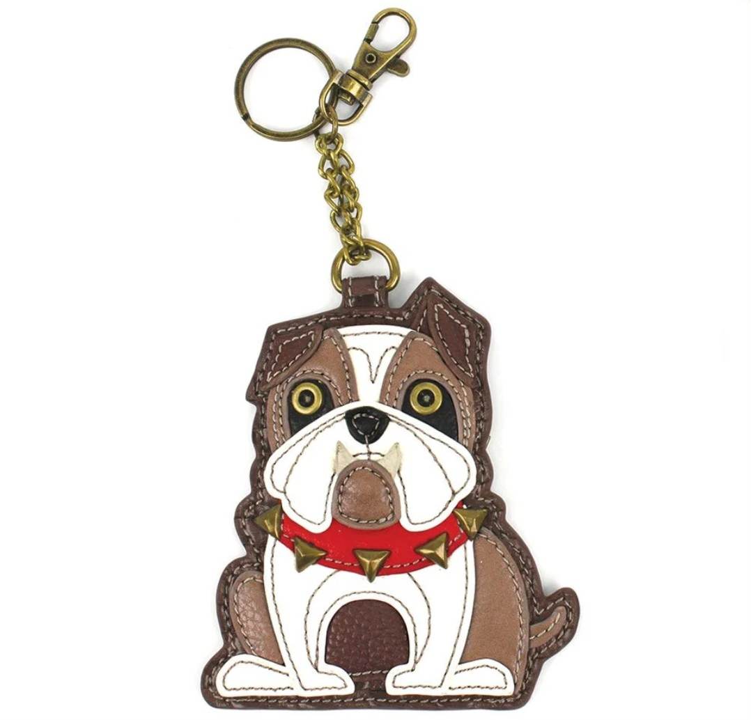 CHALA KEY FOB COIN PURSE KEY RING BULLDOG