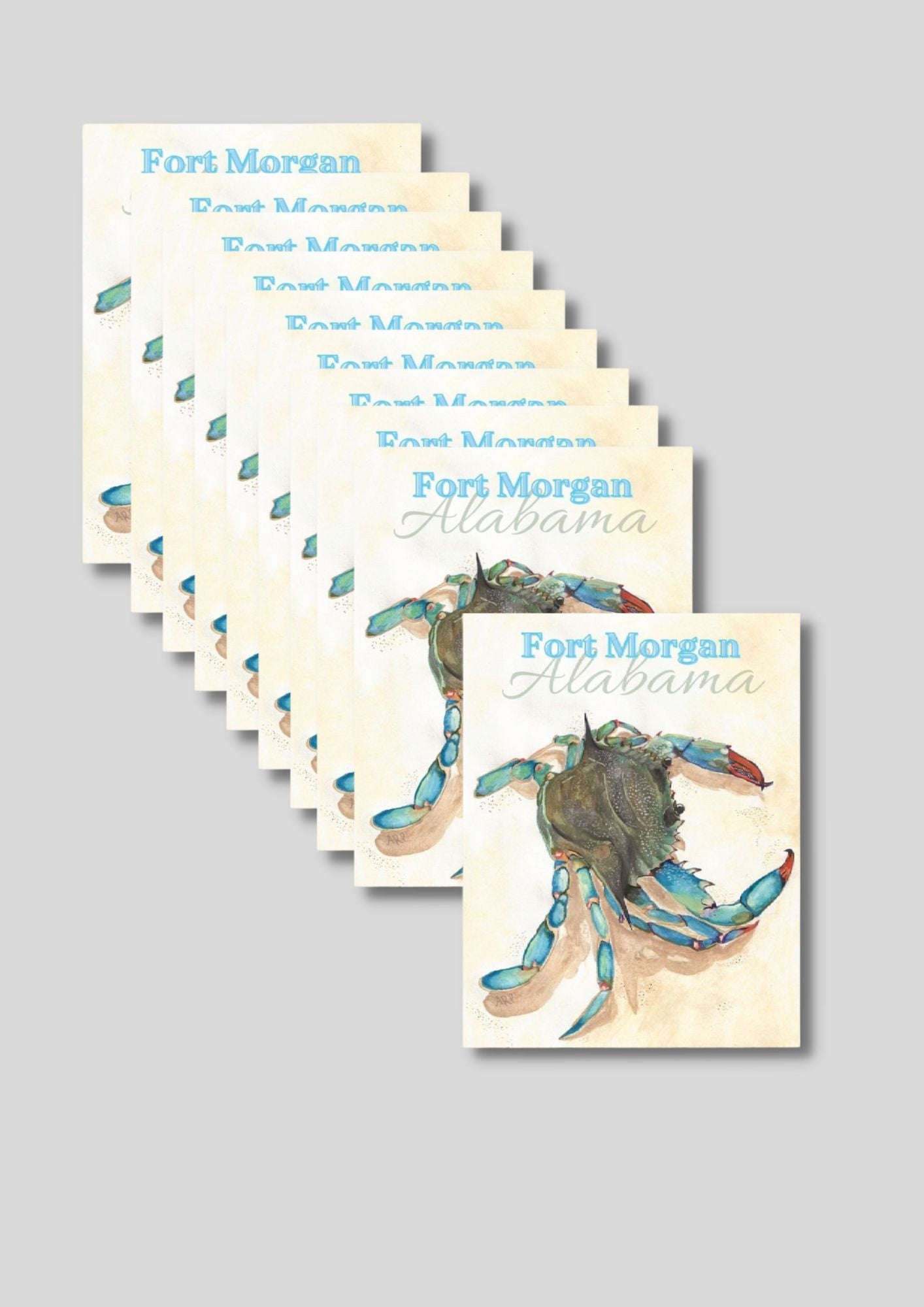 FORT MORGAN BLUE CRAB PREMIUM SOFT TOUCH POSTCARD