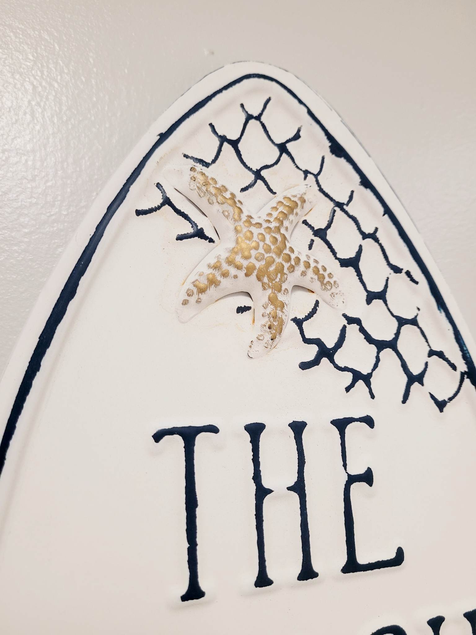 The Beach Is Our Happy Place White Metal Sign