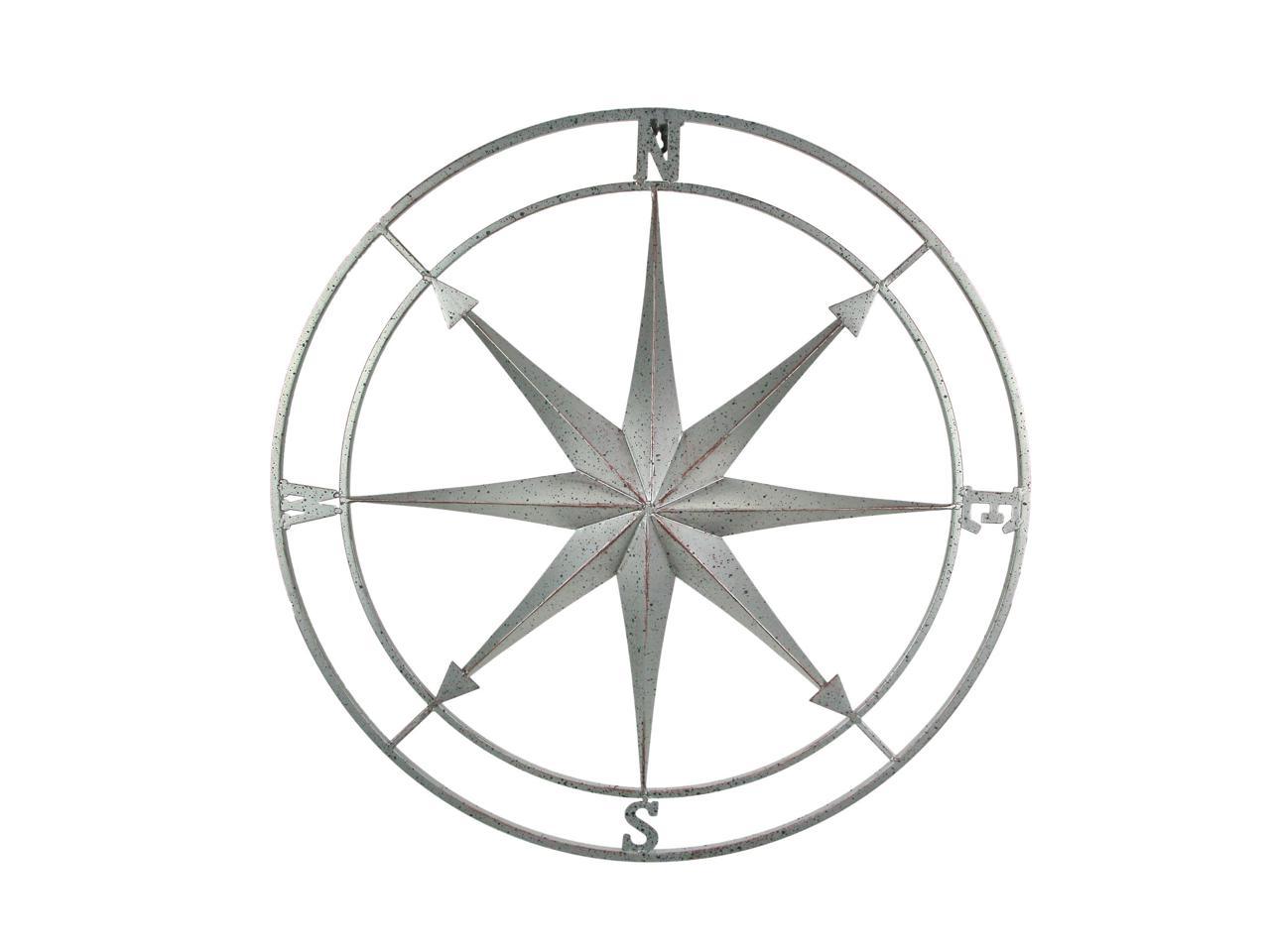 Large Compass Rose Tin Wall Decor