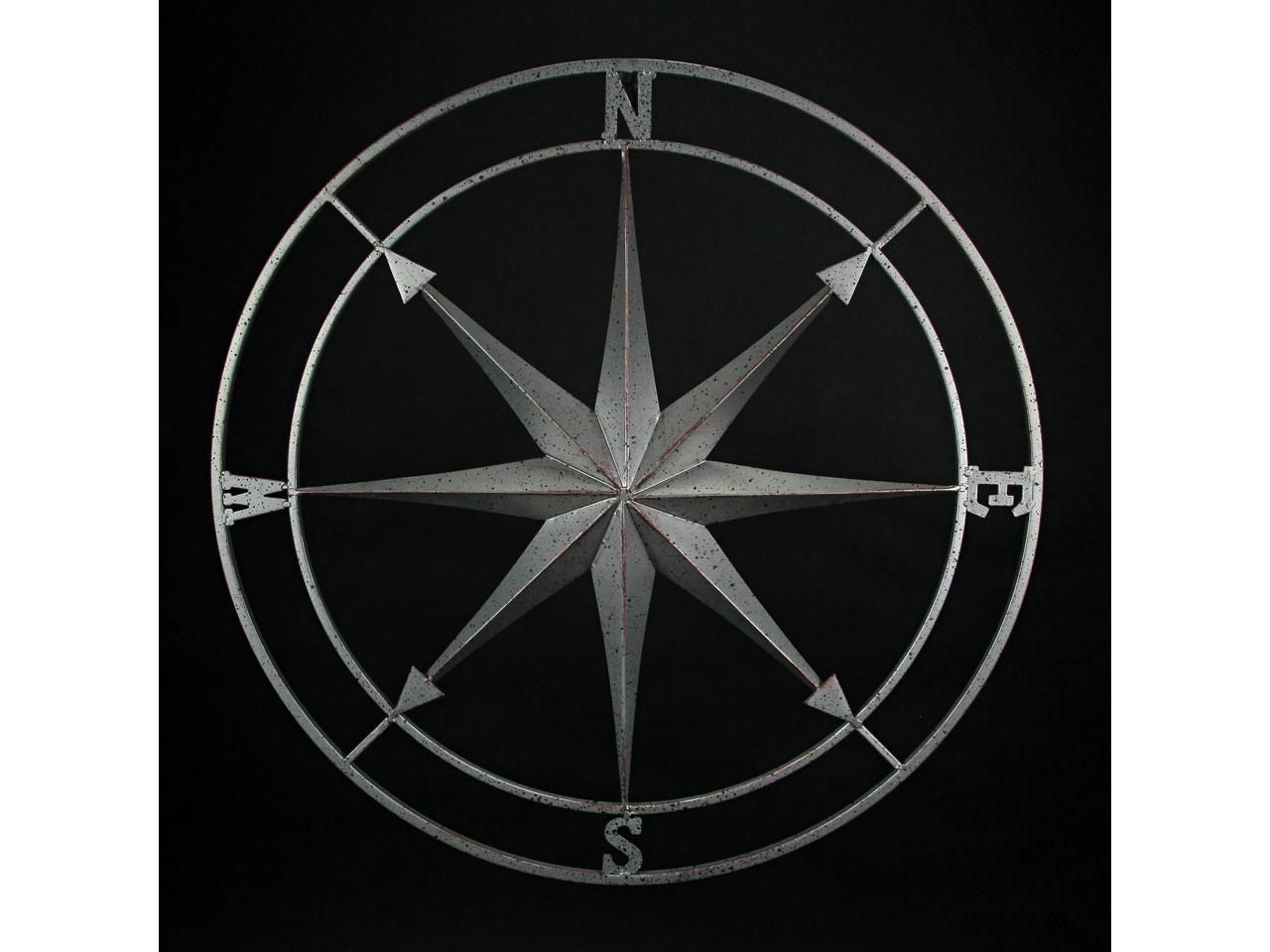 Large Compass Rose Tin Wall Decor