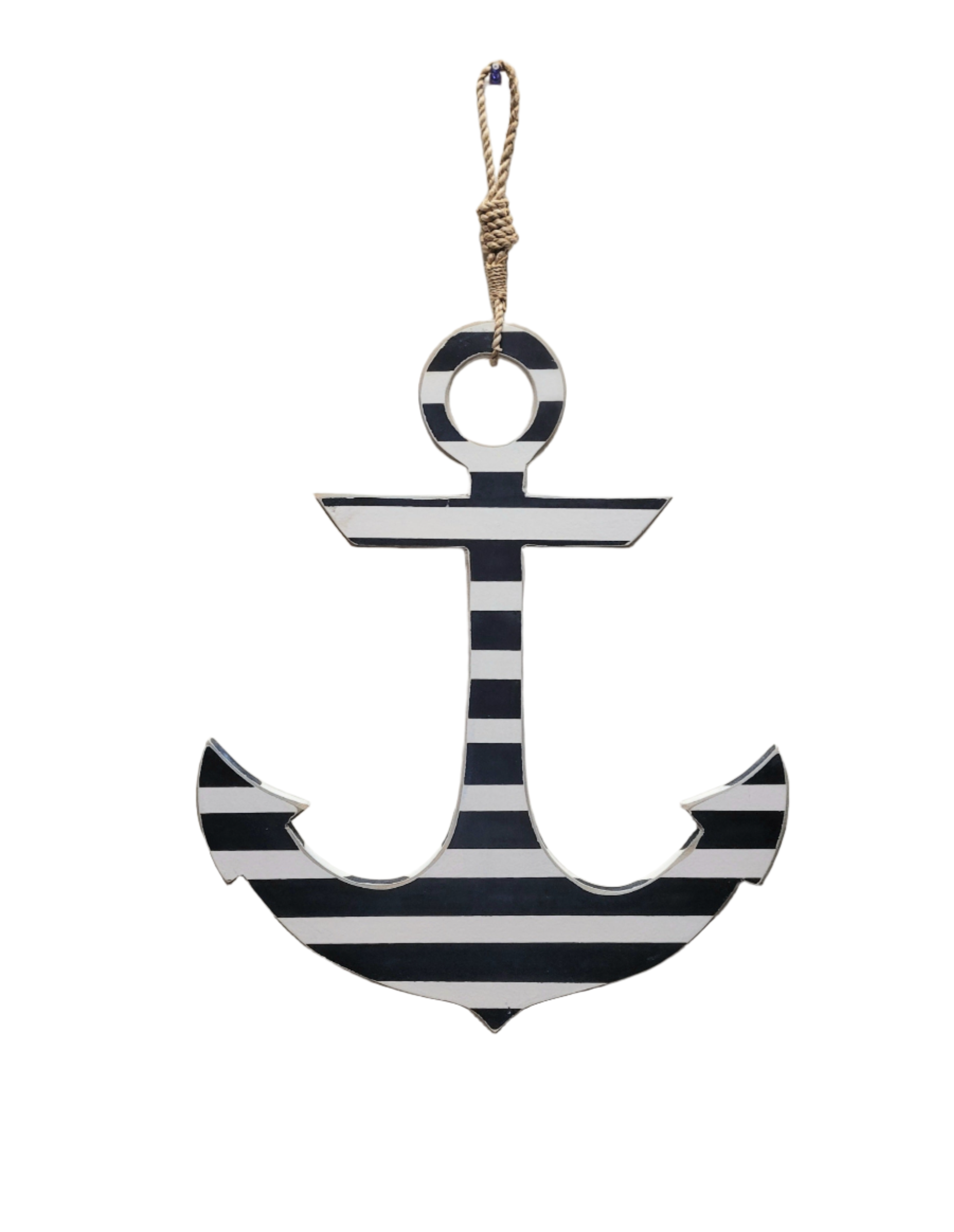LARGE ANCHOR WHITE AND NAVY STRIPE WITH ROPE