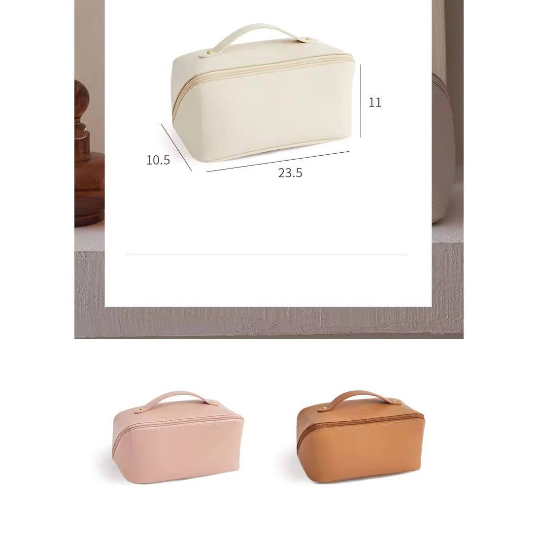 Faux Leather Cosmetic Travel Bag