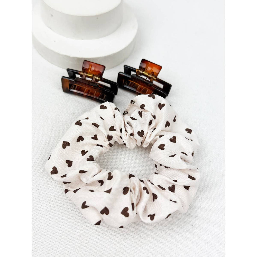 Heart Scrunchies and Mini Rectangle Clips Set