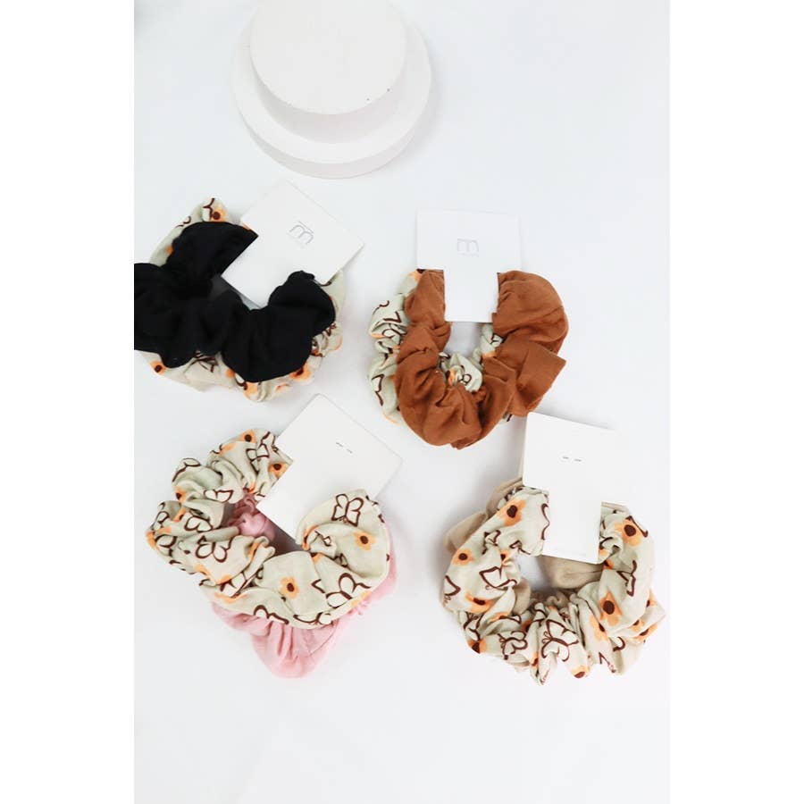 2-Pcs Assorted Scrunchie Set