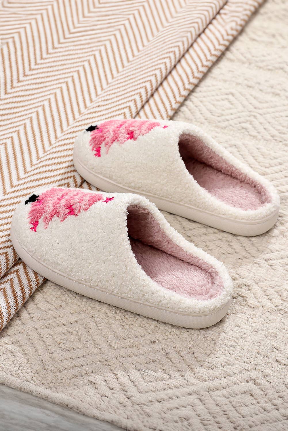 Pink Christmas Tree Slippers