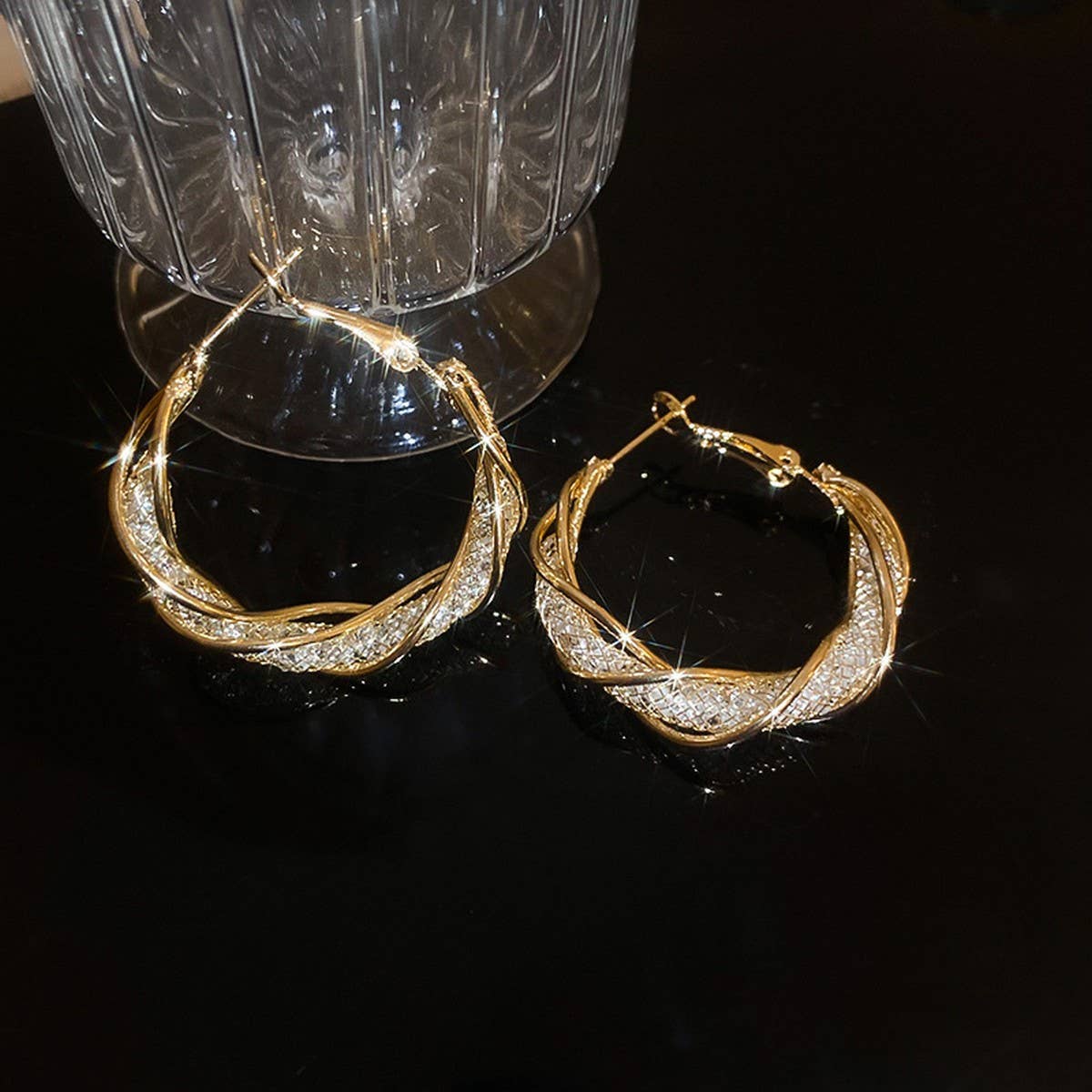 ROUND SMALL LUXURY FRENCH HOOP EARRINGS