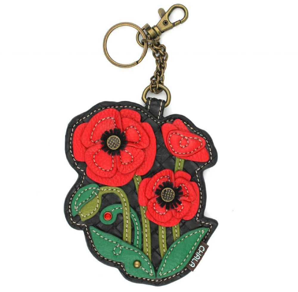 CHALA KEY FOB COIN PURSE RED POPPY