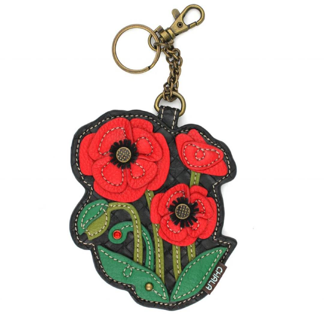 CHALA KEY FOB COIN PURSE RED POPPY