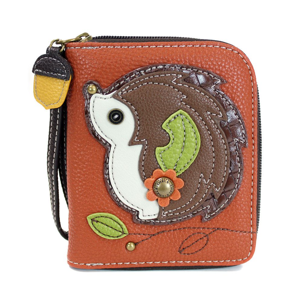 CHALA ZIP AROUND WALLET HEDGEHOG ORANGE