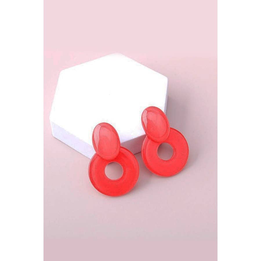 Jelly Oval Ring Earrings