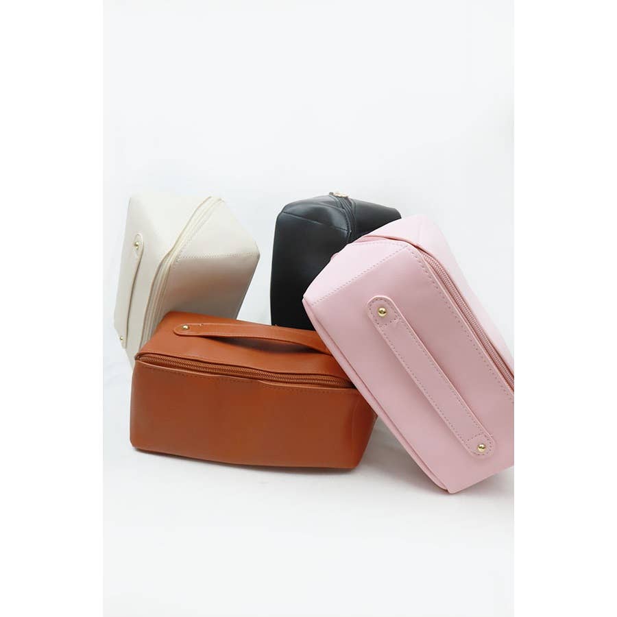 Faux Leather Cosmetic Travel Bag