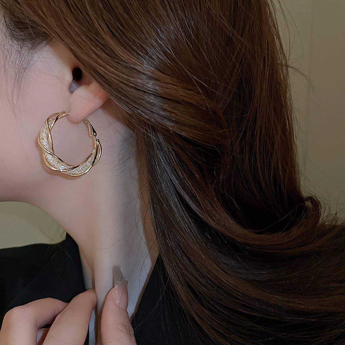 ROUND SMALL LUXURY FRENCH HOOP EARRINGS