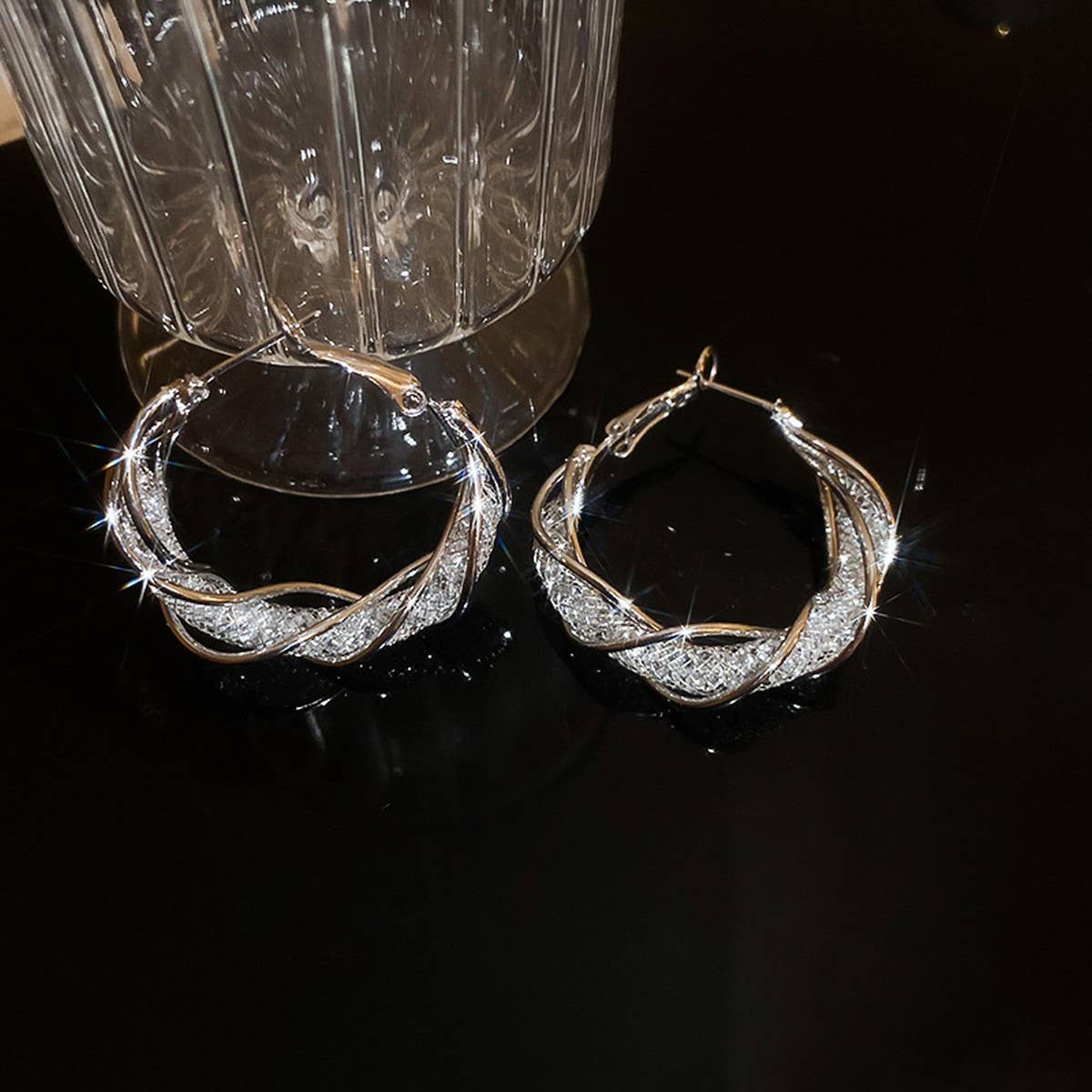 ROUND SMALL LUXURY FRENCH HOOP EARRINGS