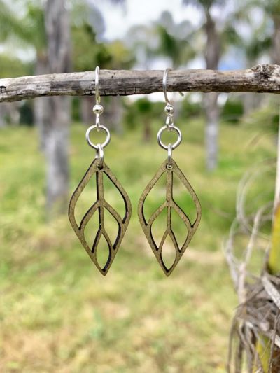 Flame Blossom Leaf Earrings