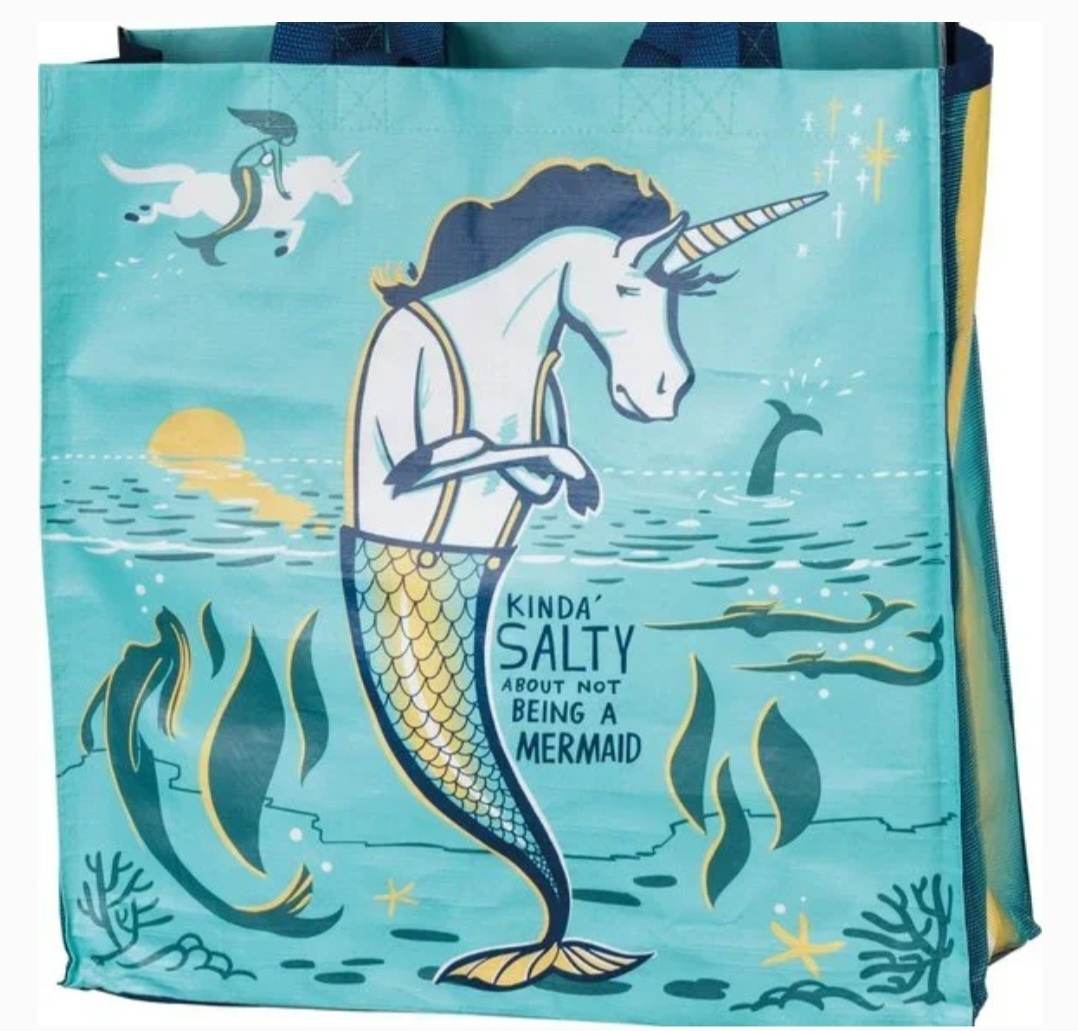 Kinda' Salty About Not Being A Mermaid Large Market Tote Bag