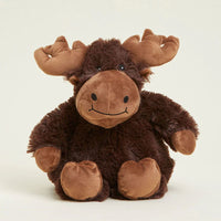 Plush moose toy on a white background