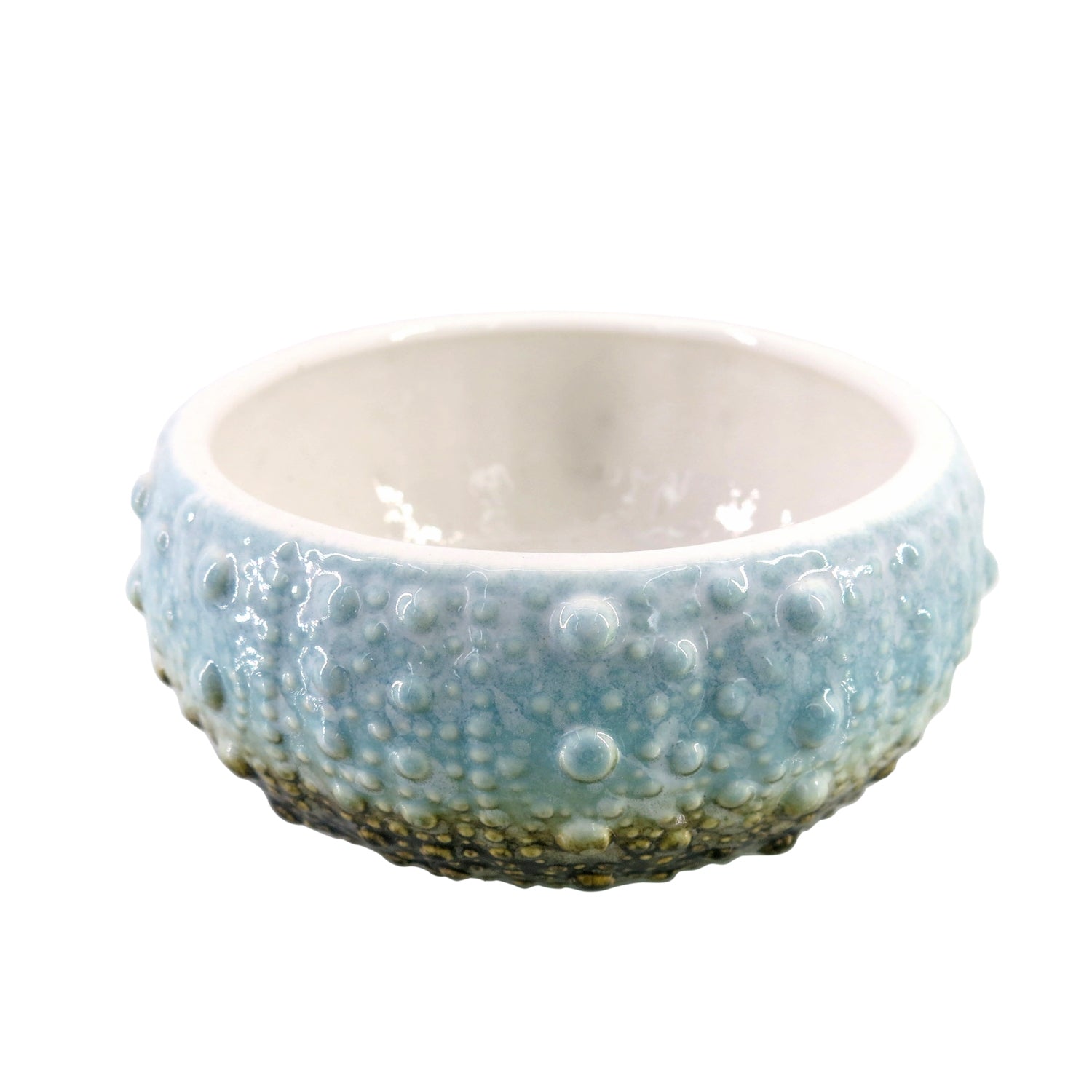 CERAMIC BLUE SEA URCHIN BOWLS