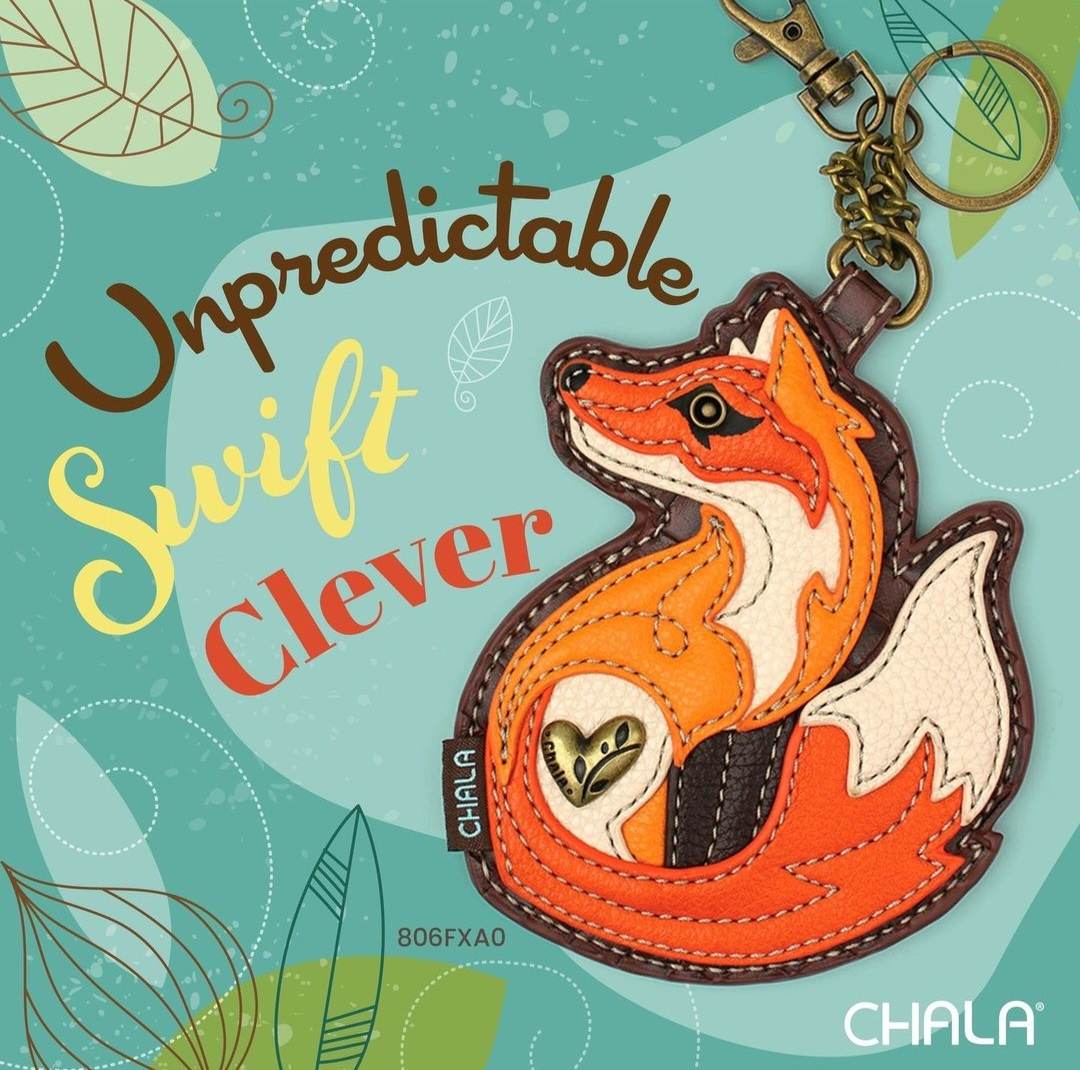 CHALA KEY FOB COIN PURSE KEY RING FOX A