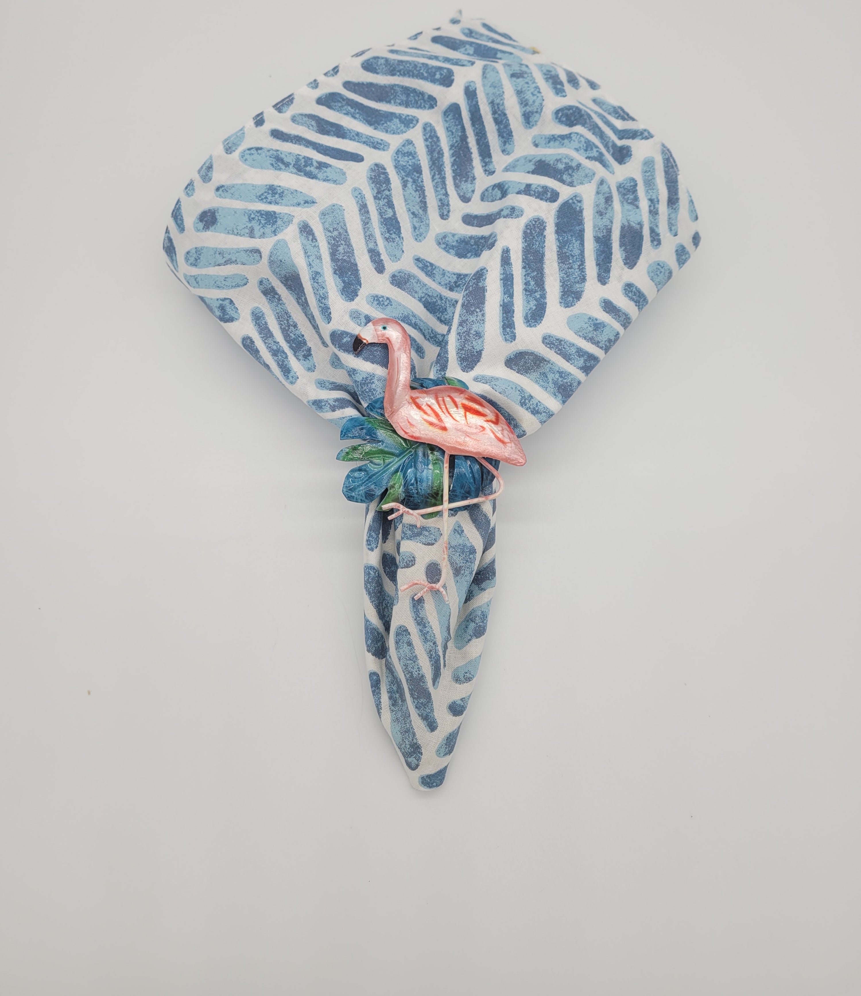 FLAMINGO PALM NAPKIN RING SET OF 4