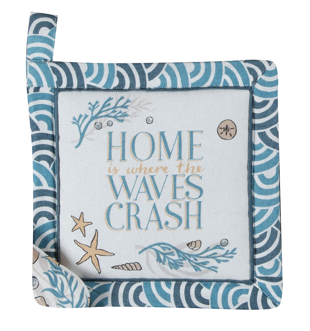 GOLDEN SEAS STARFISH AND SEASHELLS DESIGN POTHOLDER
