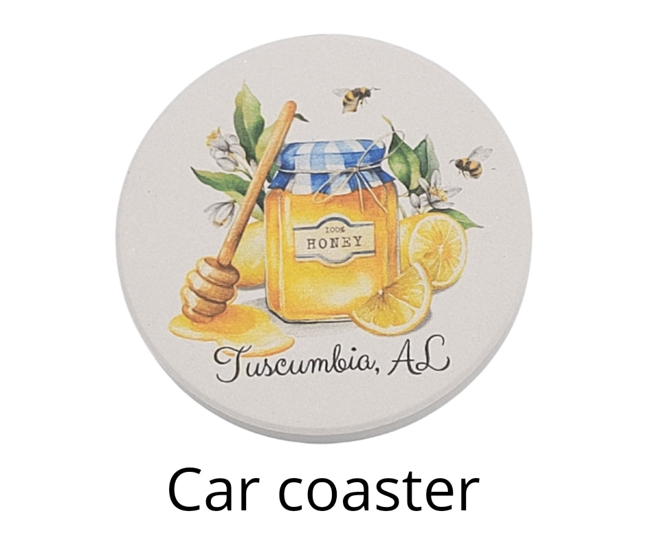 CITY OF TUSCUMBIA HONEY LEMON BEE CAR COASTER