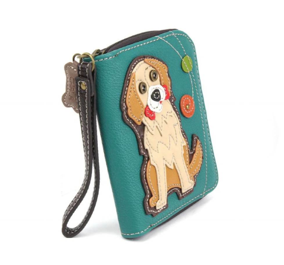 CHALA ZIP AROUND WALLET GOLDEN RETRIEVER DOG