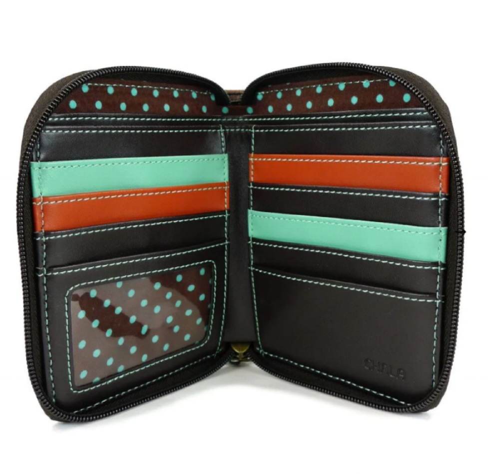 CHALA ZIP AROUND WALLET GOLDEN RETRIEVER DOG