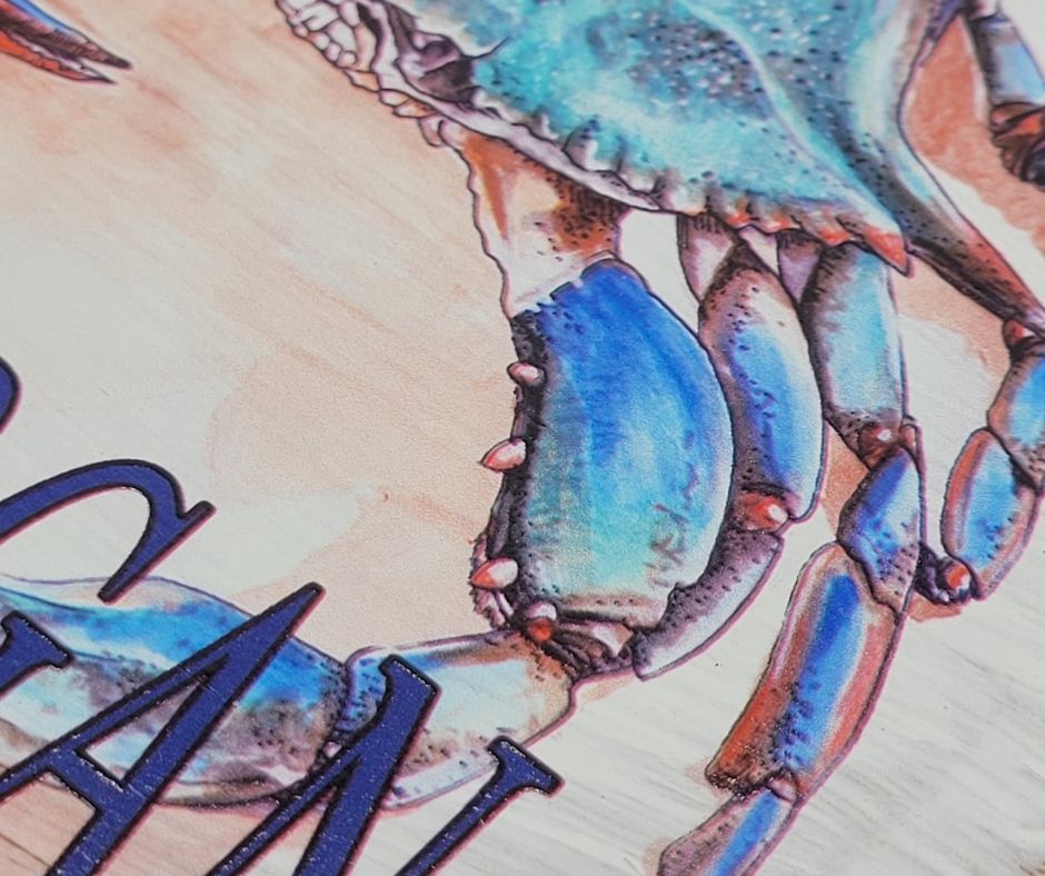 FORT MORGAN BLUE CRAB WOOD WALL ART