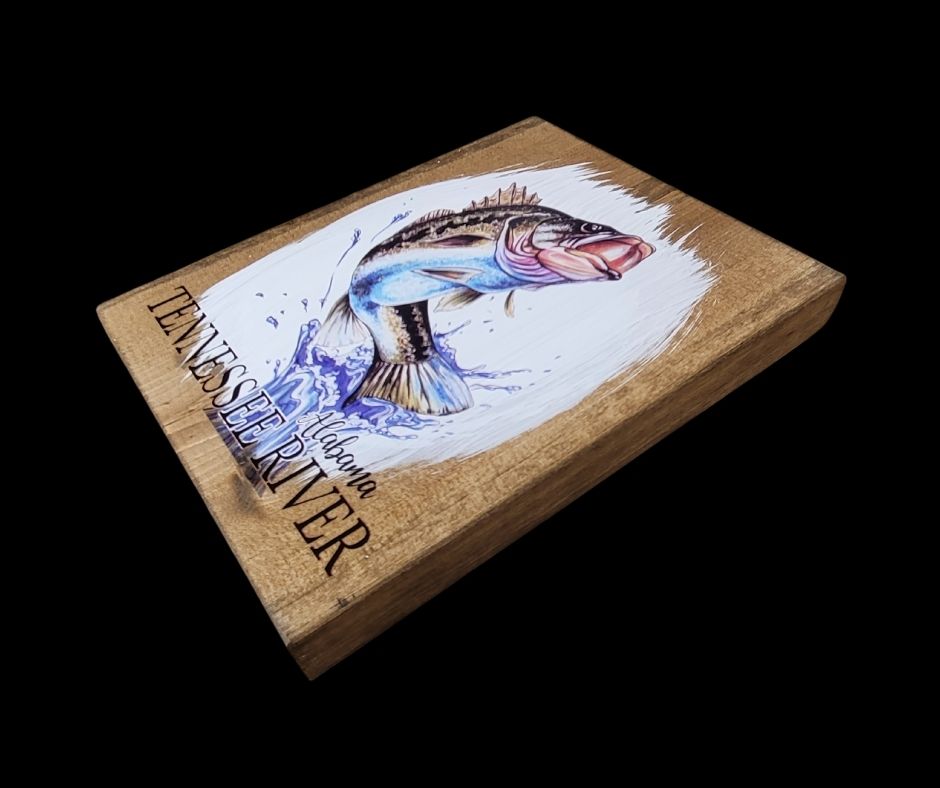 TENNESSEE RIVER BASS WOODEN WALL ART