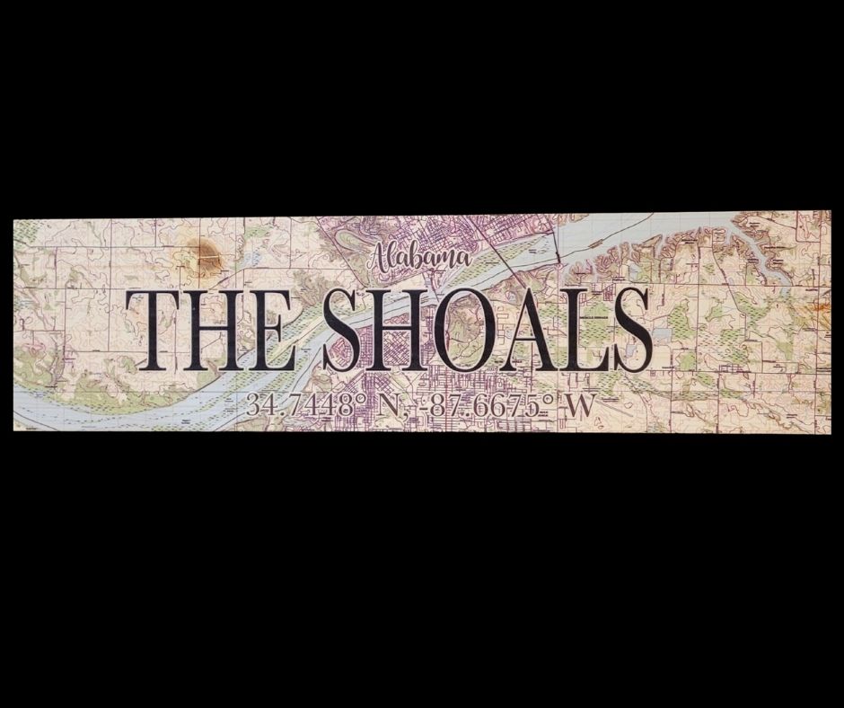 THE SHOALS - long coordinate sign