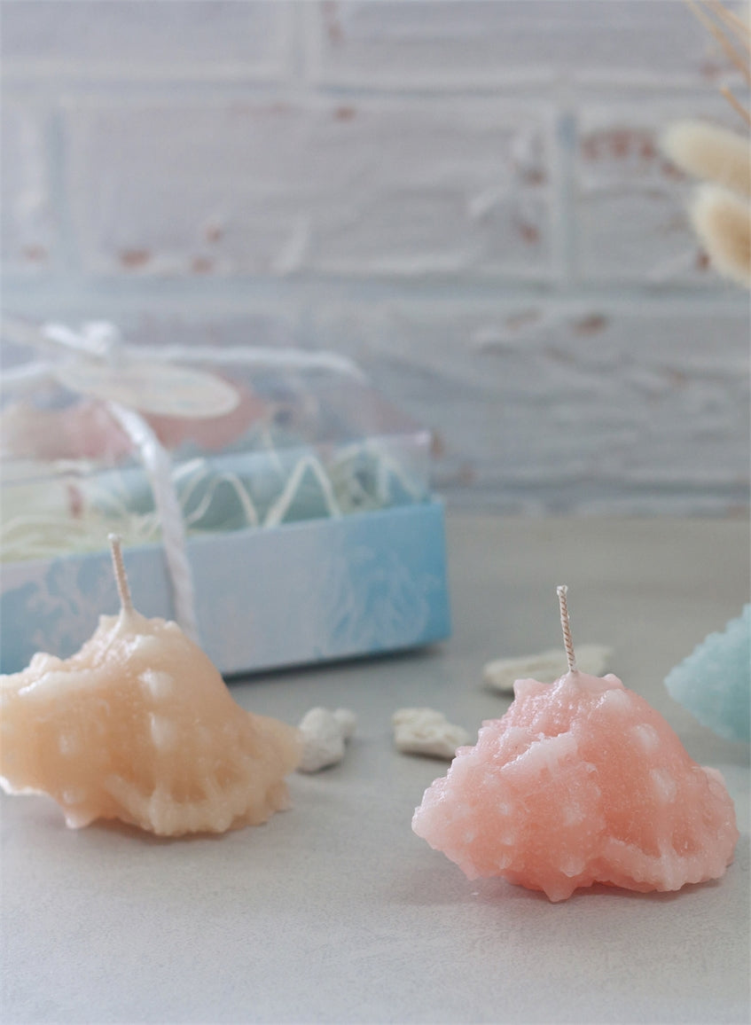 Mini Conch Shell Votive Candles, Set of 4