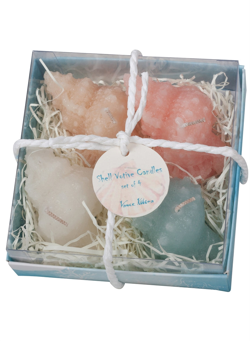 Mini Conch Shell Votive Candles, Set of 4